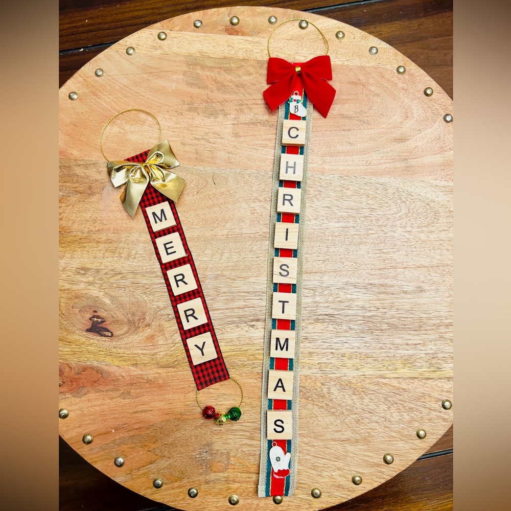 Handmade Scrabble Tile Christmas Ornament – Custom Holiday Word Décor - Picture 5 of 14